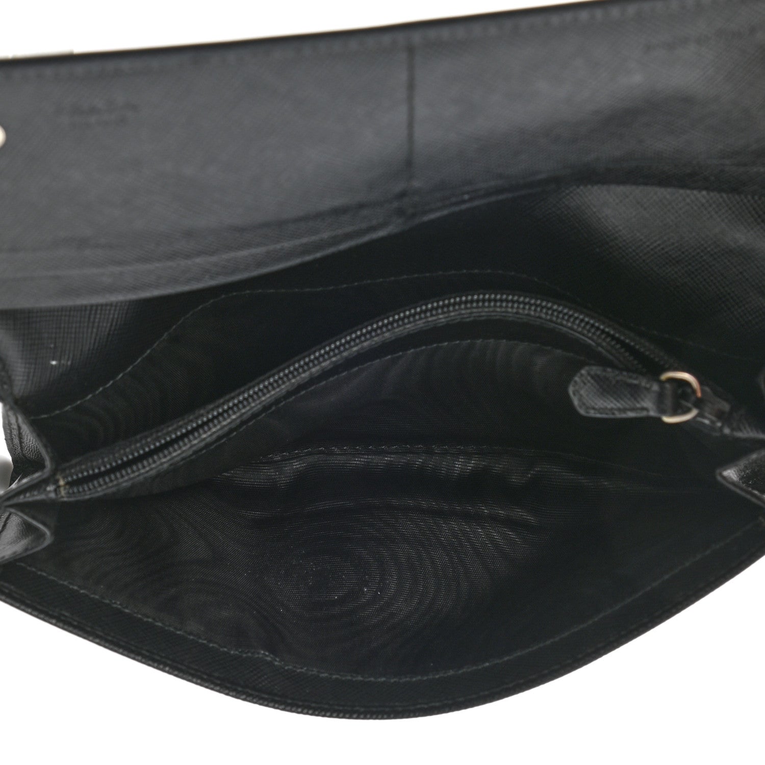 Prada Saffiano Triangle Continental Flap Wallet Black 5 of 12