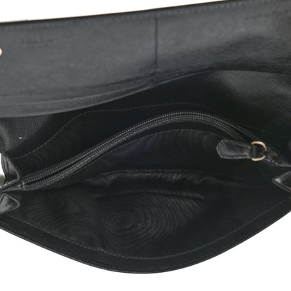 Prada Saffiano Triangle Continental Flap Wallet Black 5 of 12