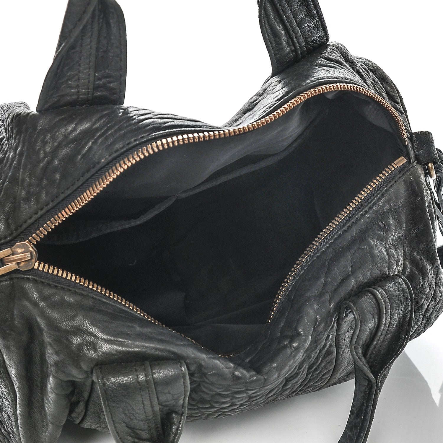Alexander Wang Pebbled Lambskin Rocco Black Antique Brass Hardware 5 of 9