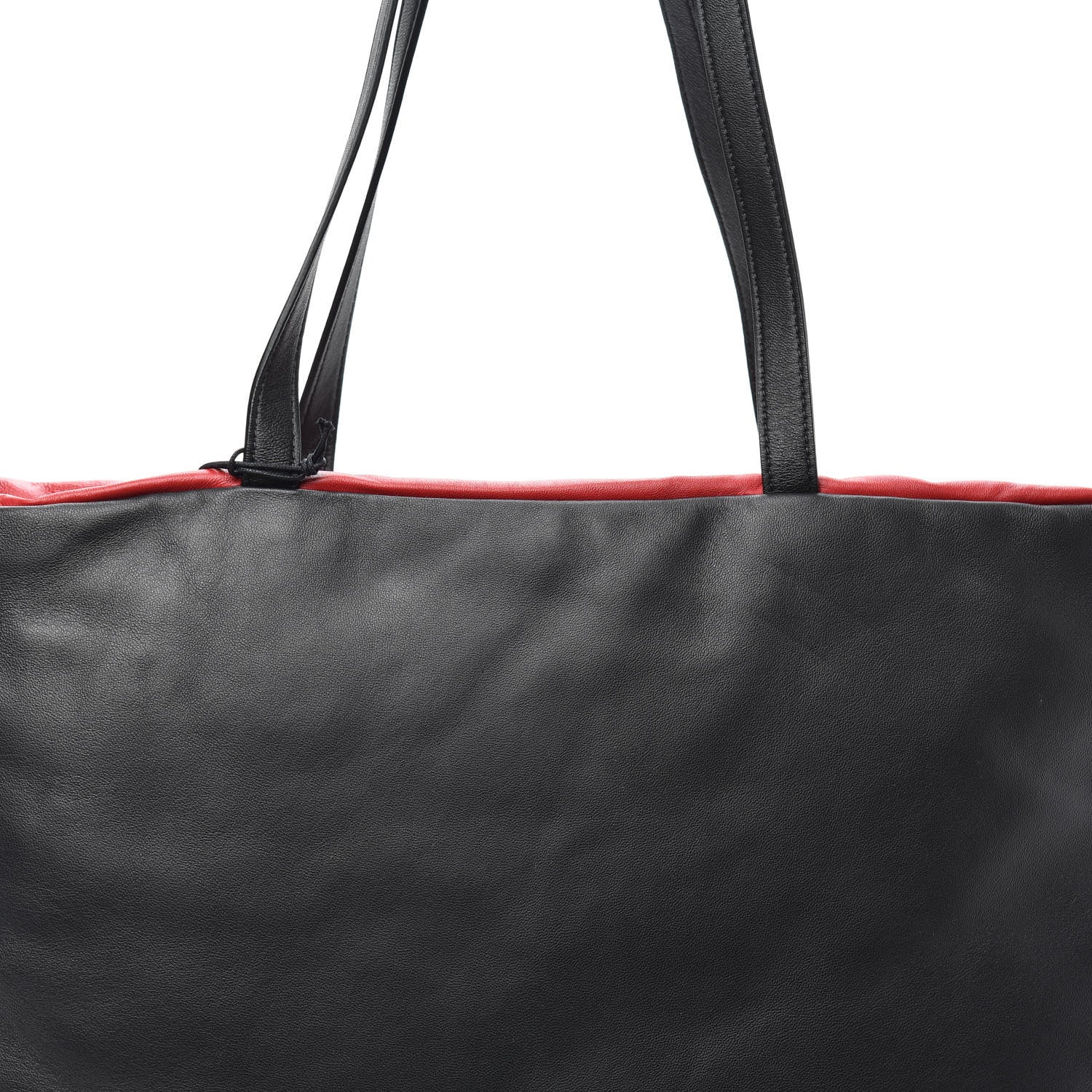 Mansur Gavriel Calfskin Reversible Pillow Tote Black Flamma 7 of 9