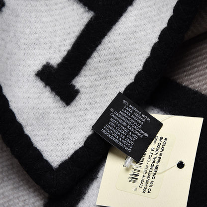 Hermes Wool Cashmere Avalon III Blanket Ecru Black 6 of 6