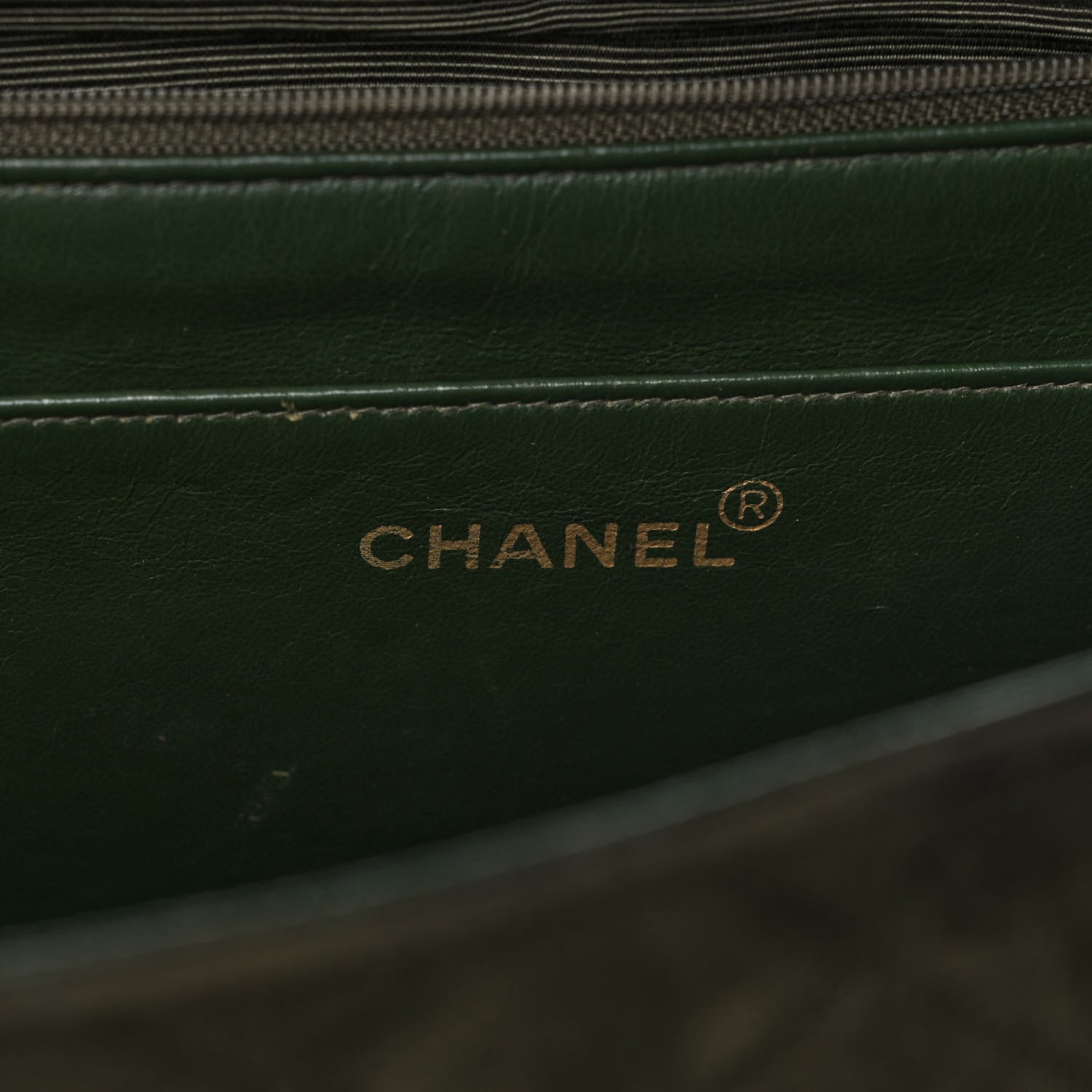 Chanel Suede Quilted Jumbo XL Single Flap Green 6 of 12