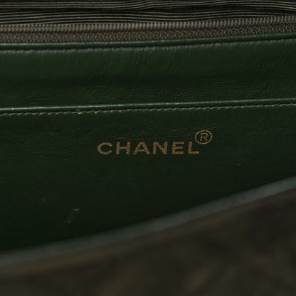 Chanel Suede Quilted Jumbo XL Single Flap Green 6 of 12