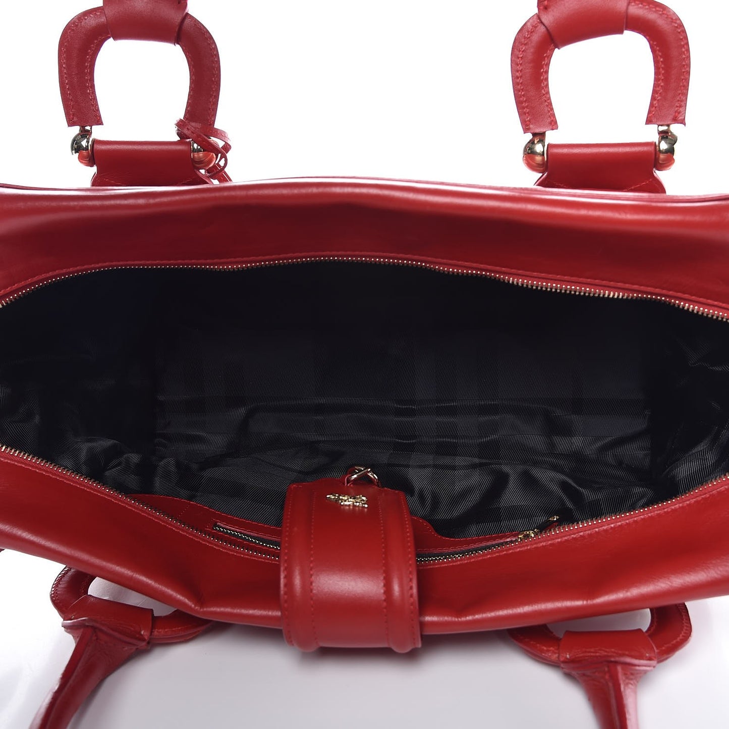 Calfskin Quilted Large Manor Tote Red