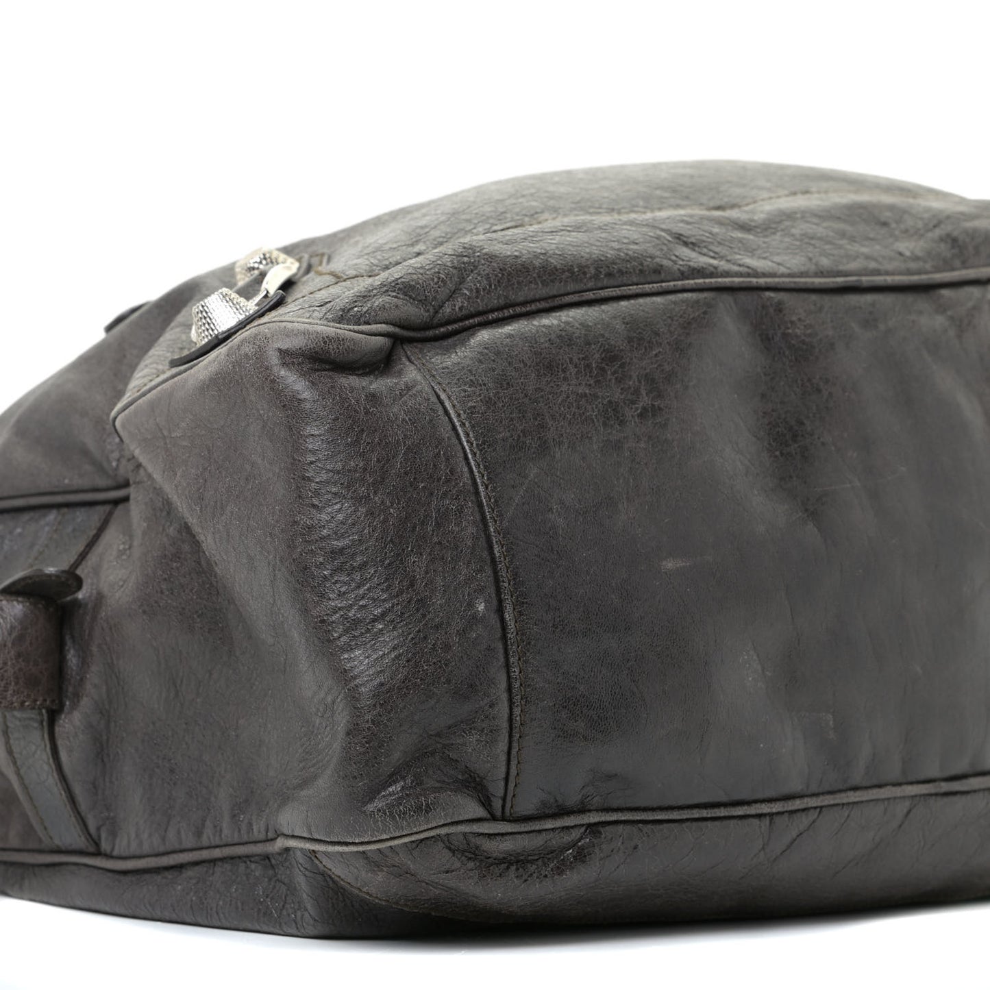 Agneau Giant 12 Silver Hardware Office Tote Charbon