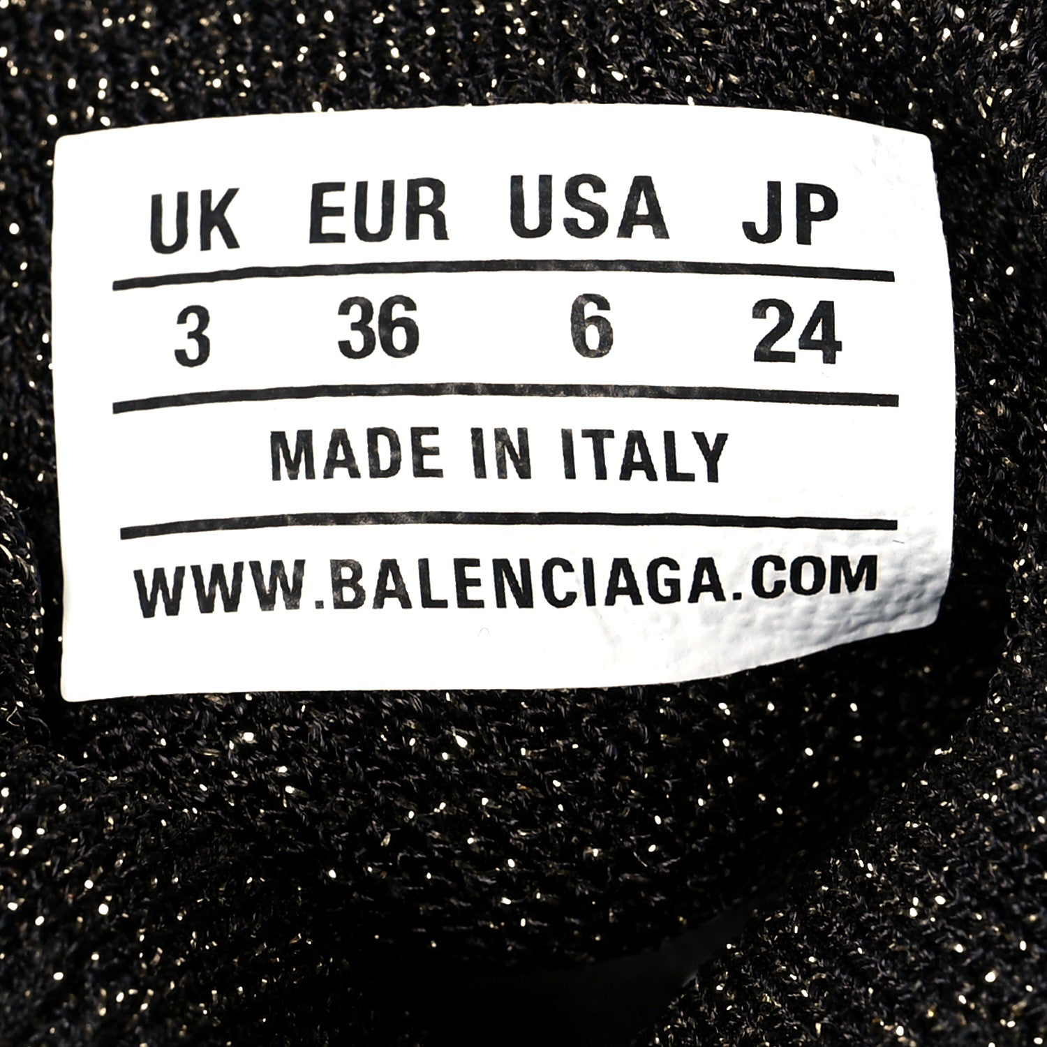 Balenciaga Knit Metal Womens Speed Sneakers 36 Black Gold 7 of 8
