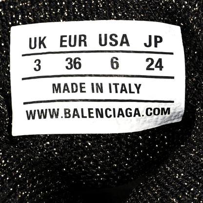 Balenciaga Knit Metal Womens Speed Sneakers 36 Black Gold 7 of 8