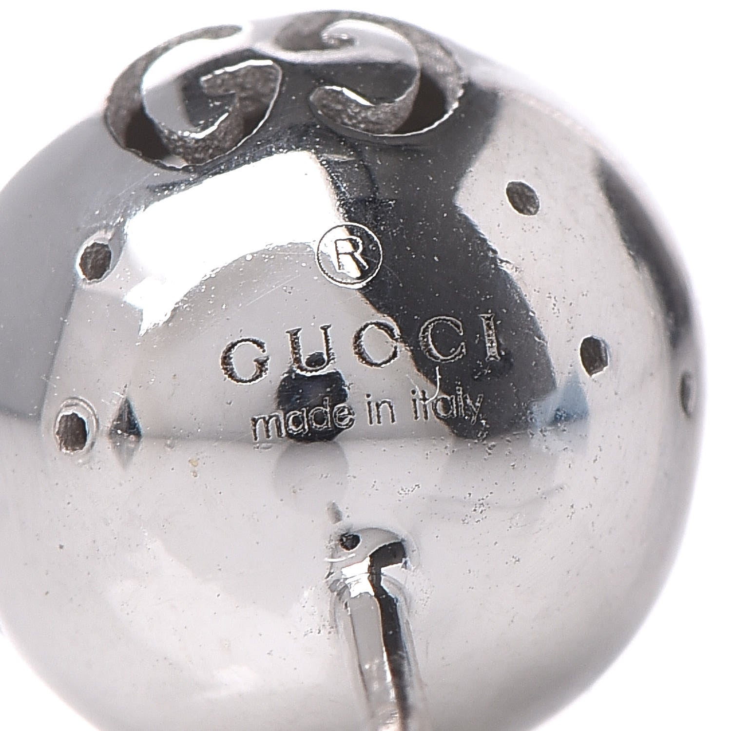 Gucci 18K White Gold Icon Ball Stud Earrings 5 of 6