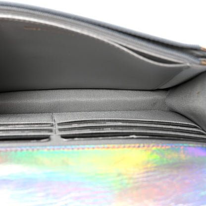Chanel Iridescent Goatskin Quilted Wallet On Chain WOC Silver 5 of 12