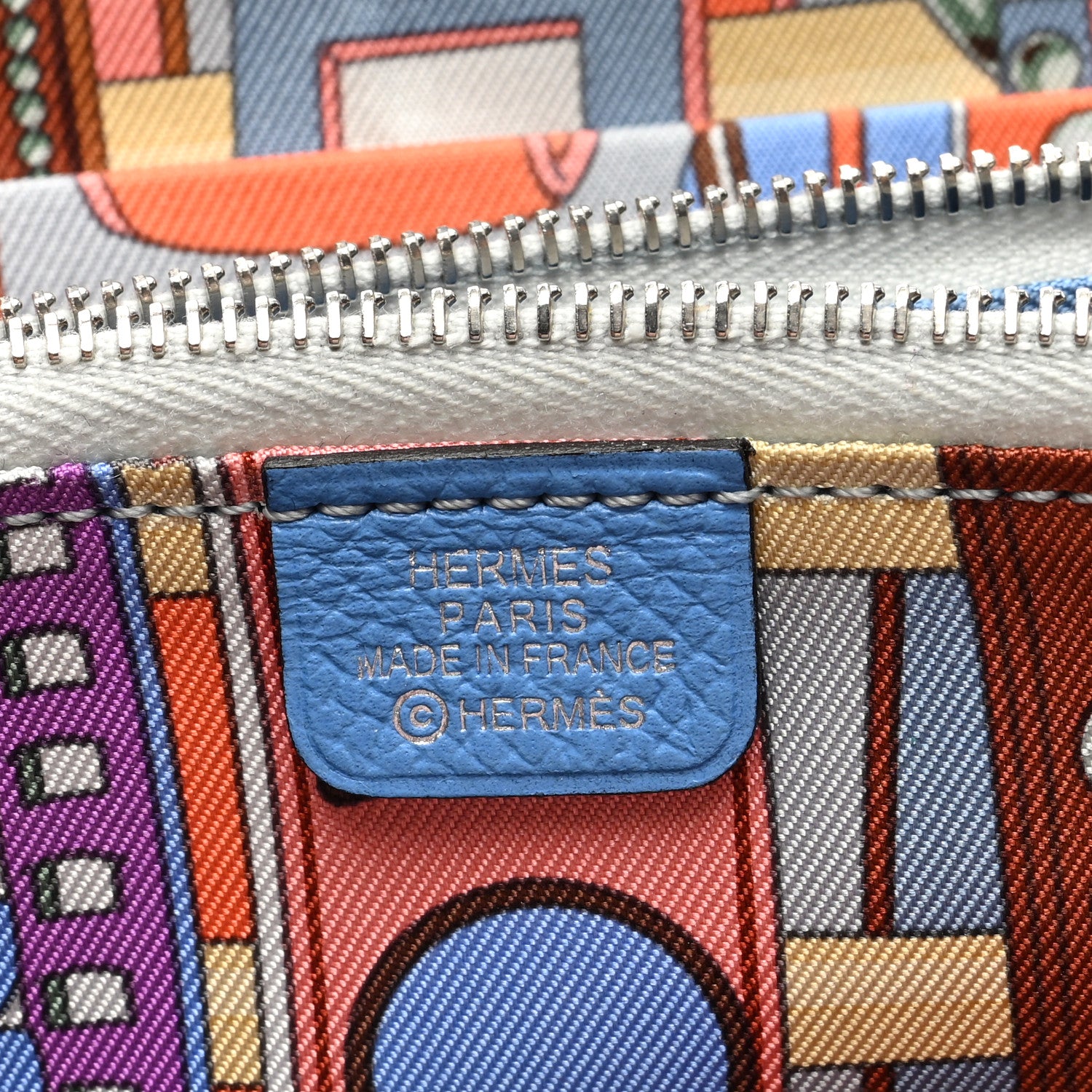 Hermes Epsom Silk'In Compact Wallet Bleu Paradis 6 of 7