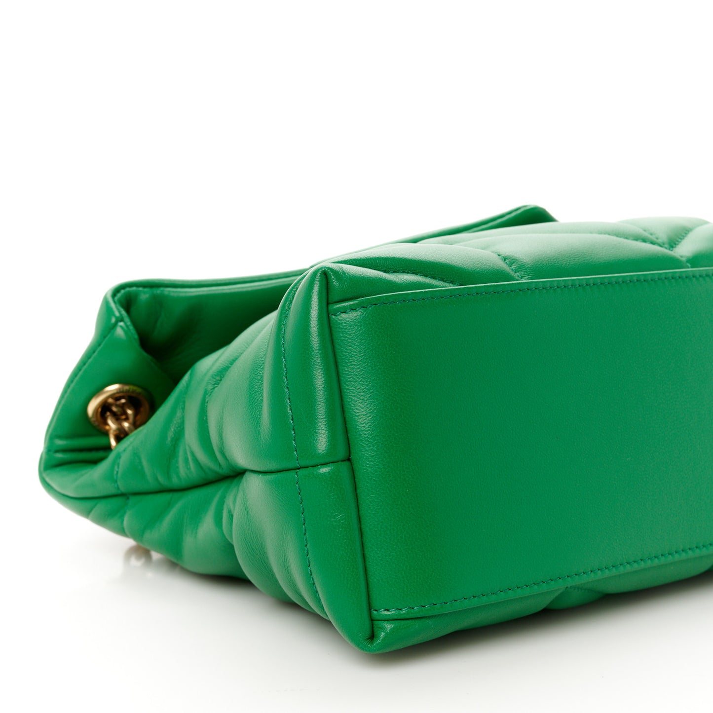 Lambskin Quilted Small Loulou Puffer Monogram Chain Satchel New Vert