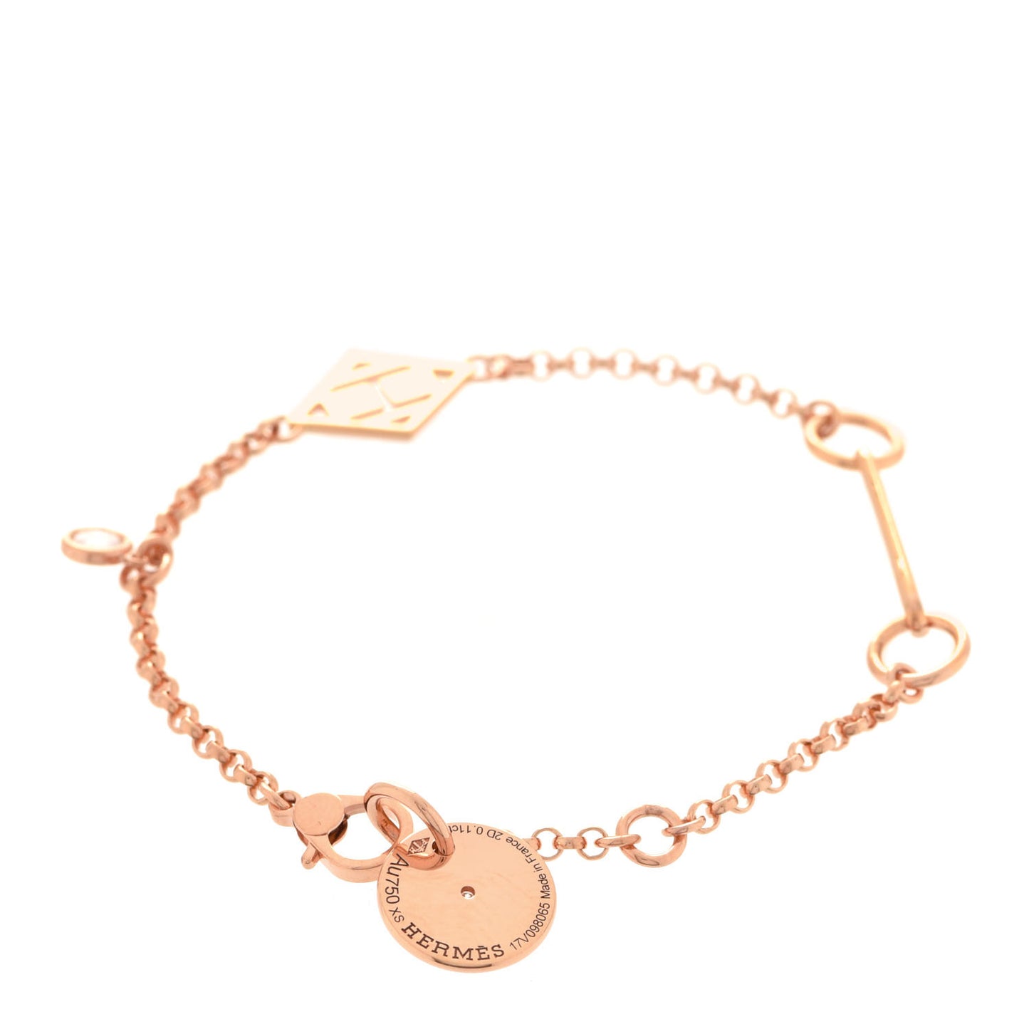 18K Rose Gold Diamond Gambade Bracelet XS