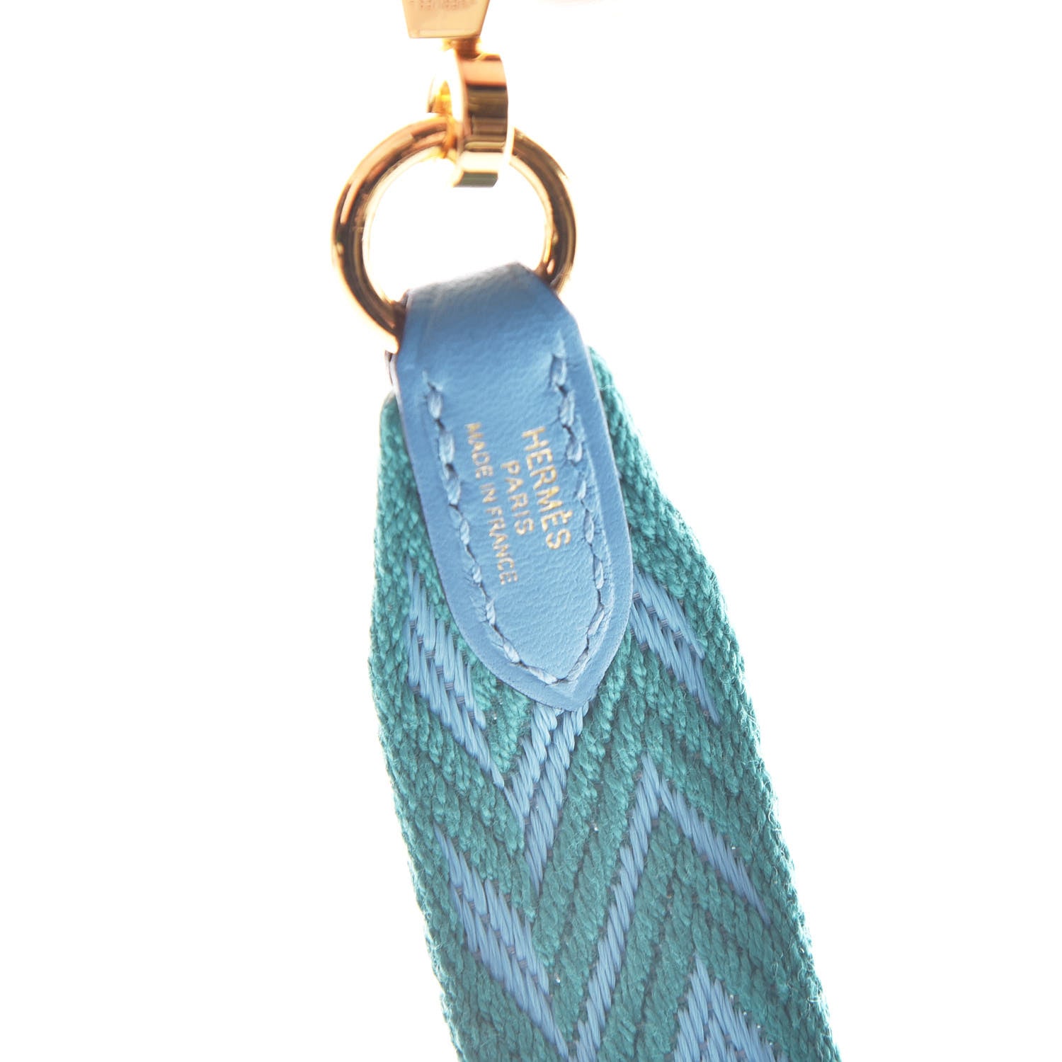Hermes Toile Swift 25mm Sangle ZigZag Shoulder Strap Bleu Du Nord Vert Veronese 5 of 6