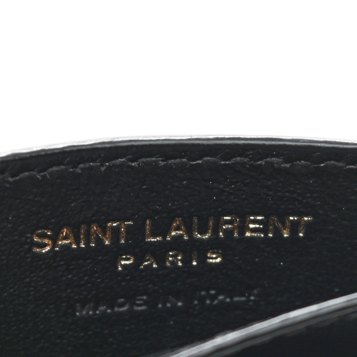 Saint Laurent Grain De Poudre Matelasse Chevron Monogram Credit Card Case Black 6 of 6