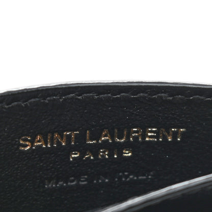 Saint Laurent Grain De Poudre Matelasse Chevron Monogram Credit Card Case Black 6 of 6