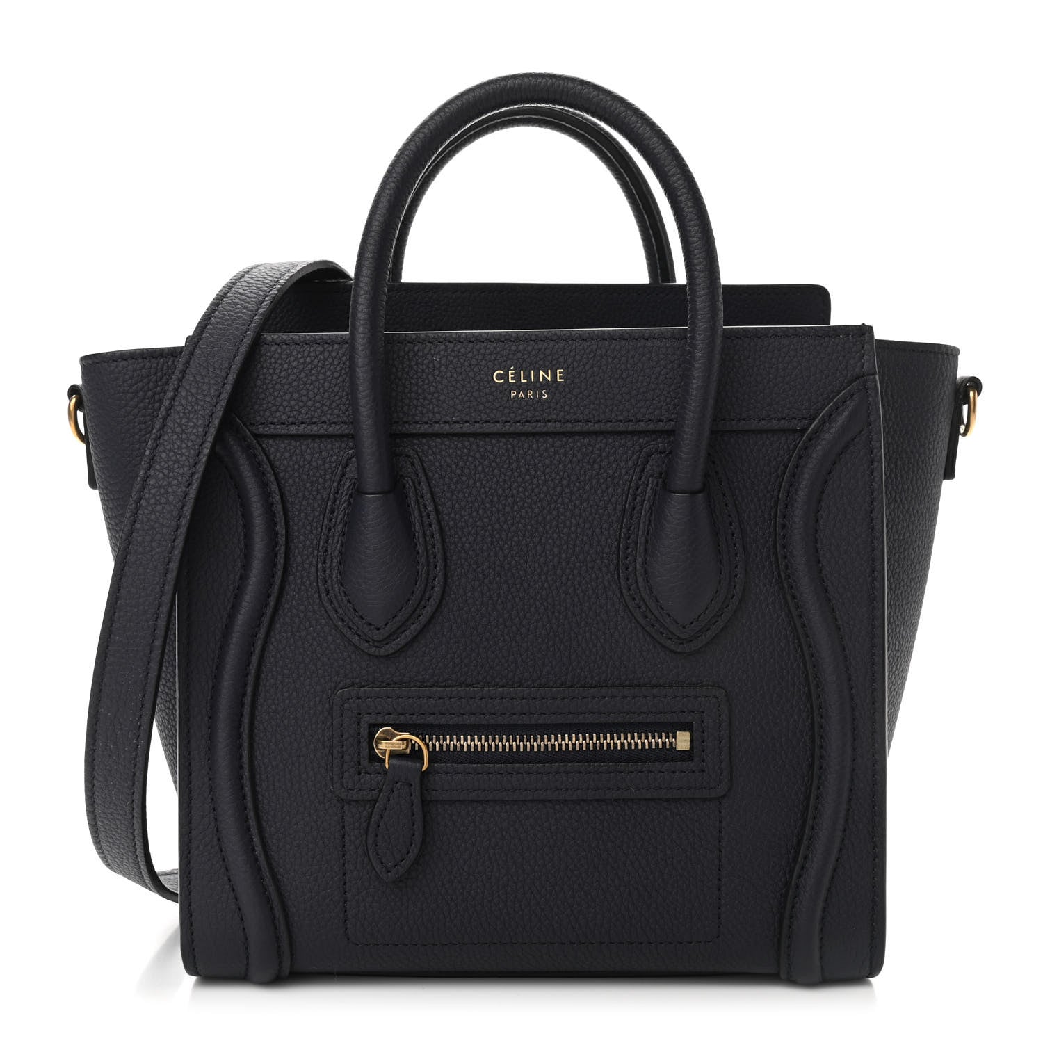 Celine Baby Drummed Calfskin Nano Luggage Navy Blue 1 of 10