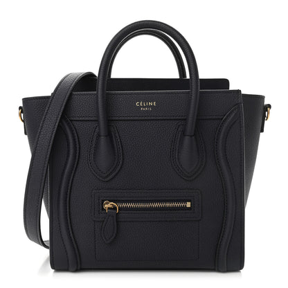 Celine Baby Drummed Calfskin Nano Luggage Navy Blue 1 of 10