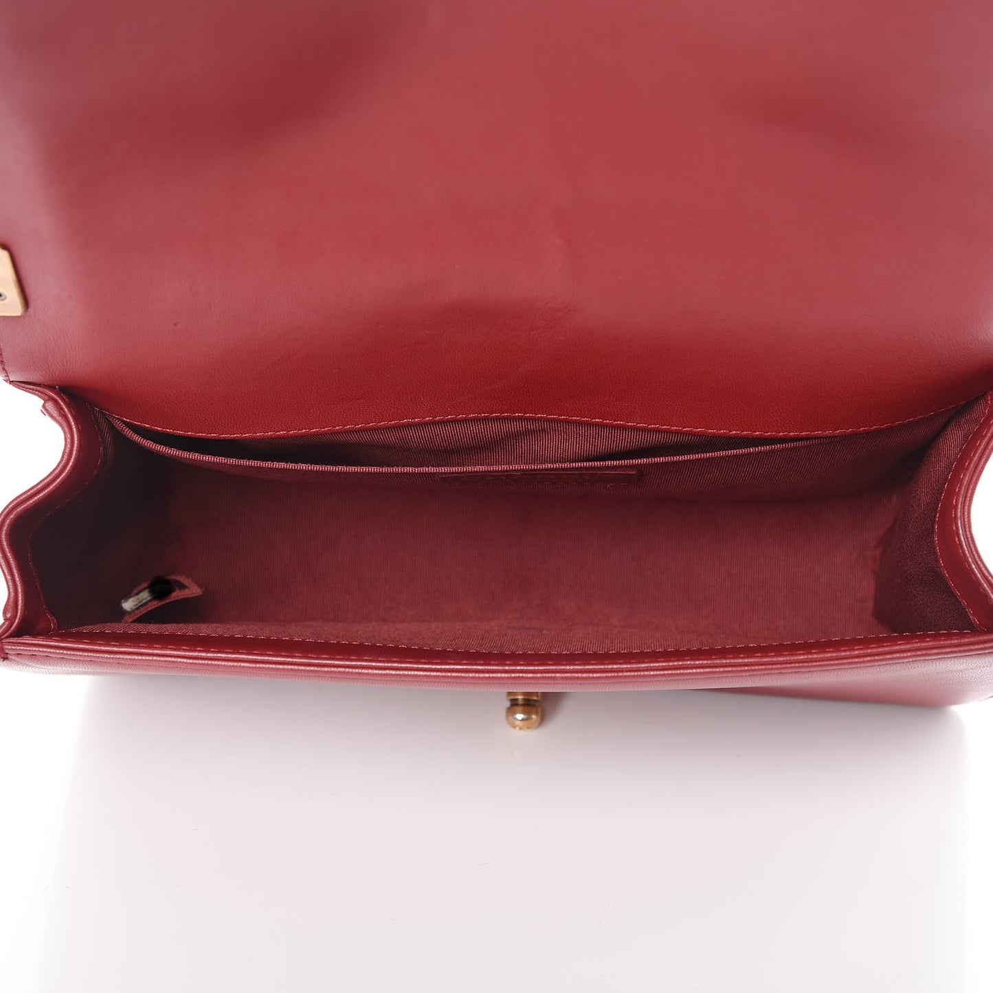 Lambskin Quilted Medium Boy Flap Dark Red