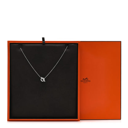 Hermes 18K White Gold Diamond Finesse Pendant Necklace 4 of 4
