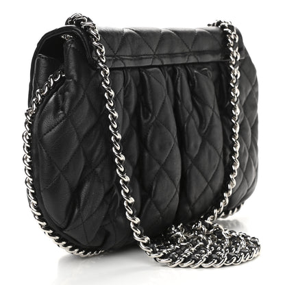 Chanel Washed Lambskin Quilted Medium Chain Around Messenger Black 3 of 11