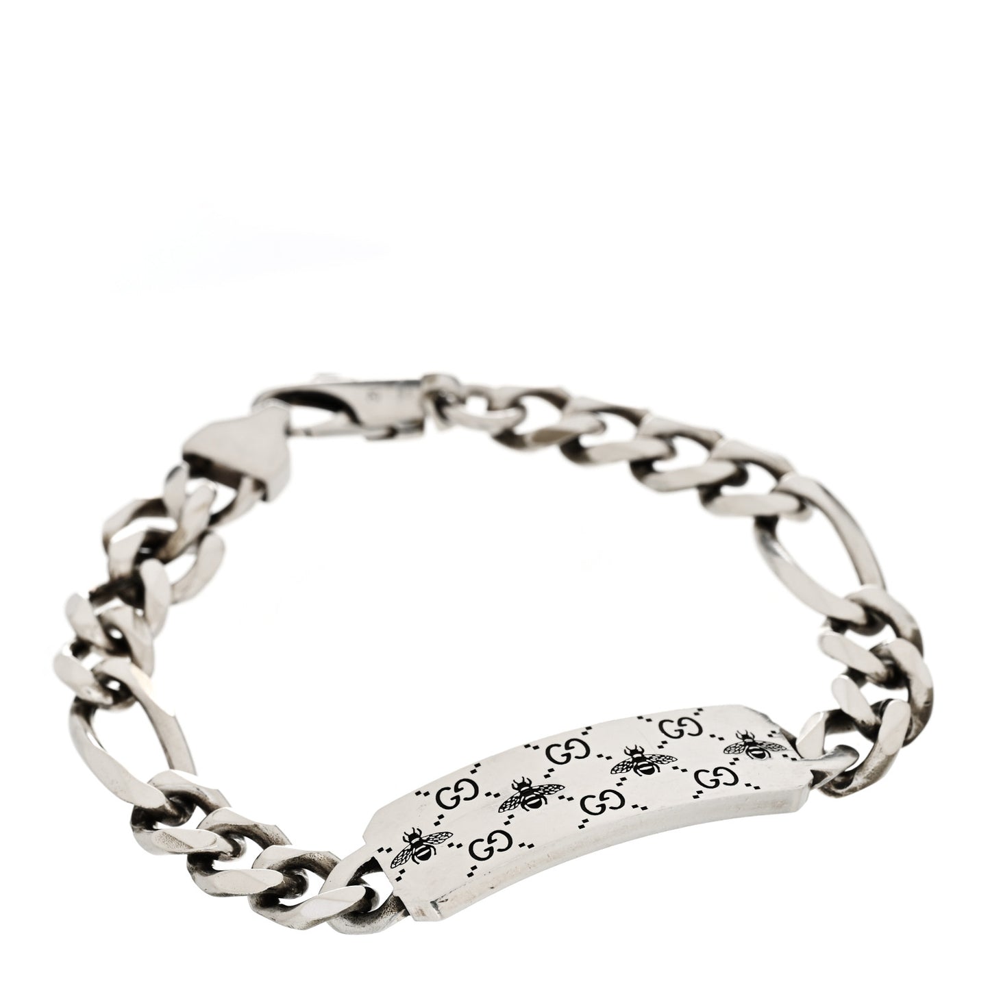 Sterling Silver GG Bee ID Chain Bracelet