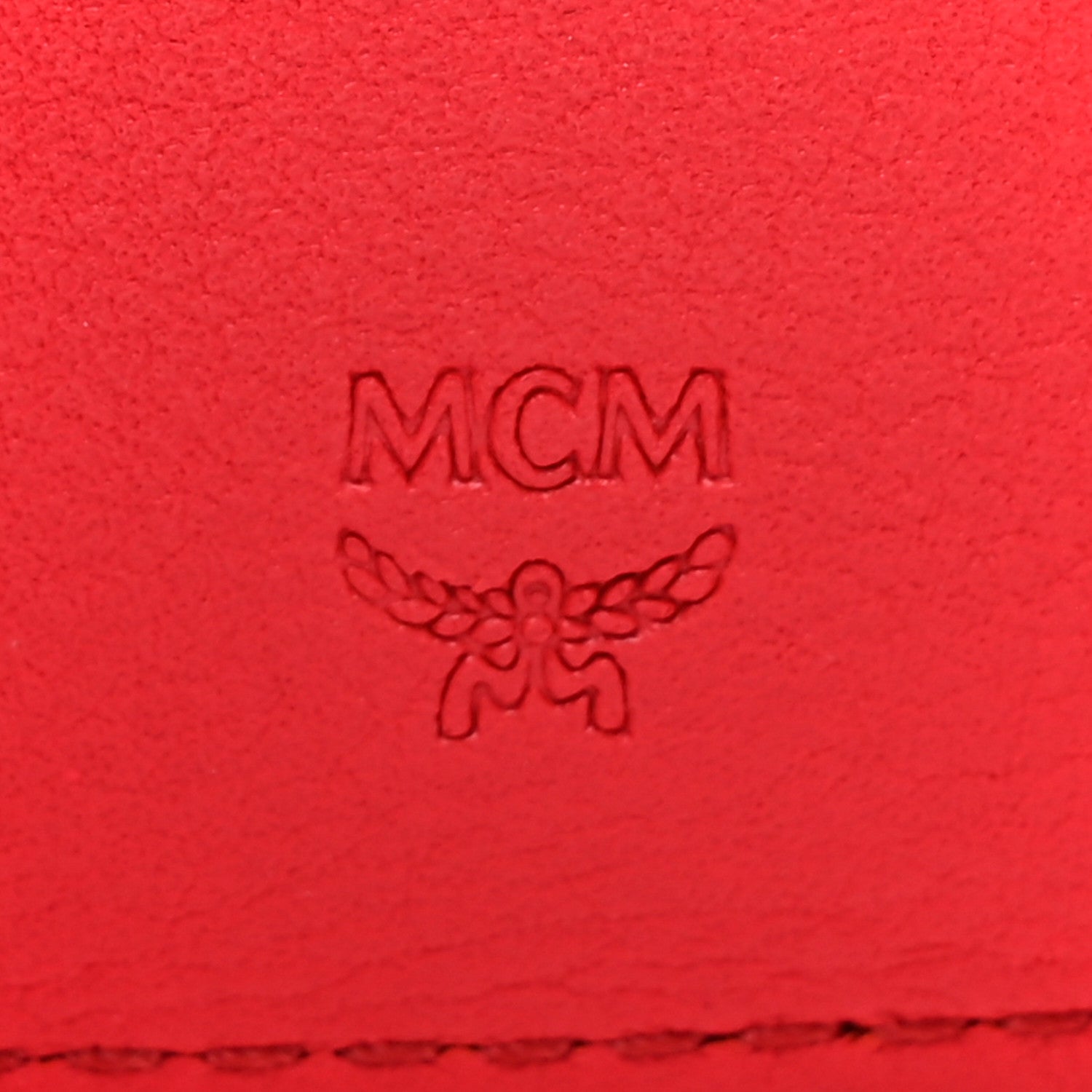 MCM Calfskin Ottomar Monogram Tri-Fold Wallet Hot Coral 8 of 11