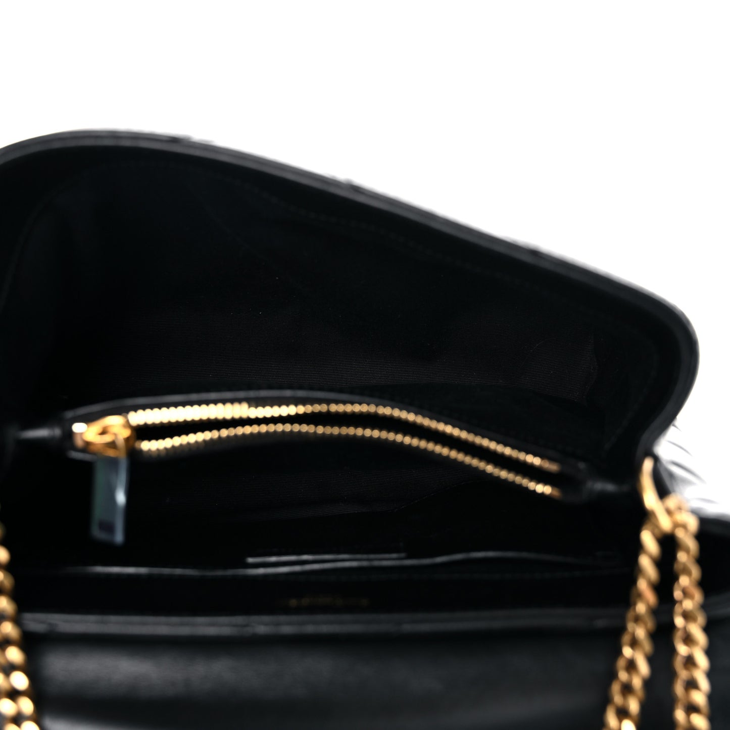 Calfskin Y Quilted Monogram Small Loulou Chain Satchel Black