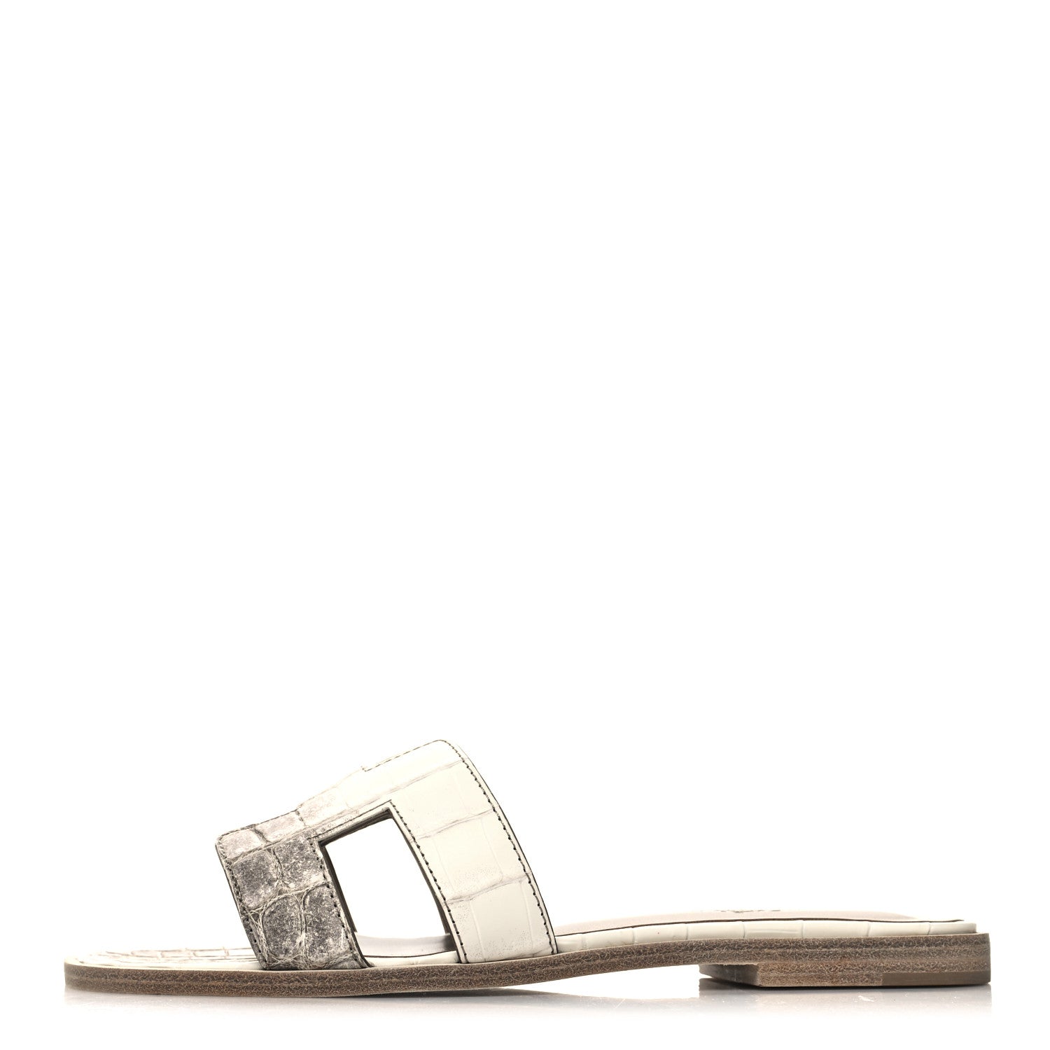 Hermes Matte Niloticus Crocodile Himalaya Oran Sandals 36 Blanc 1 of 9
