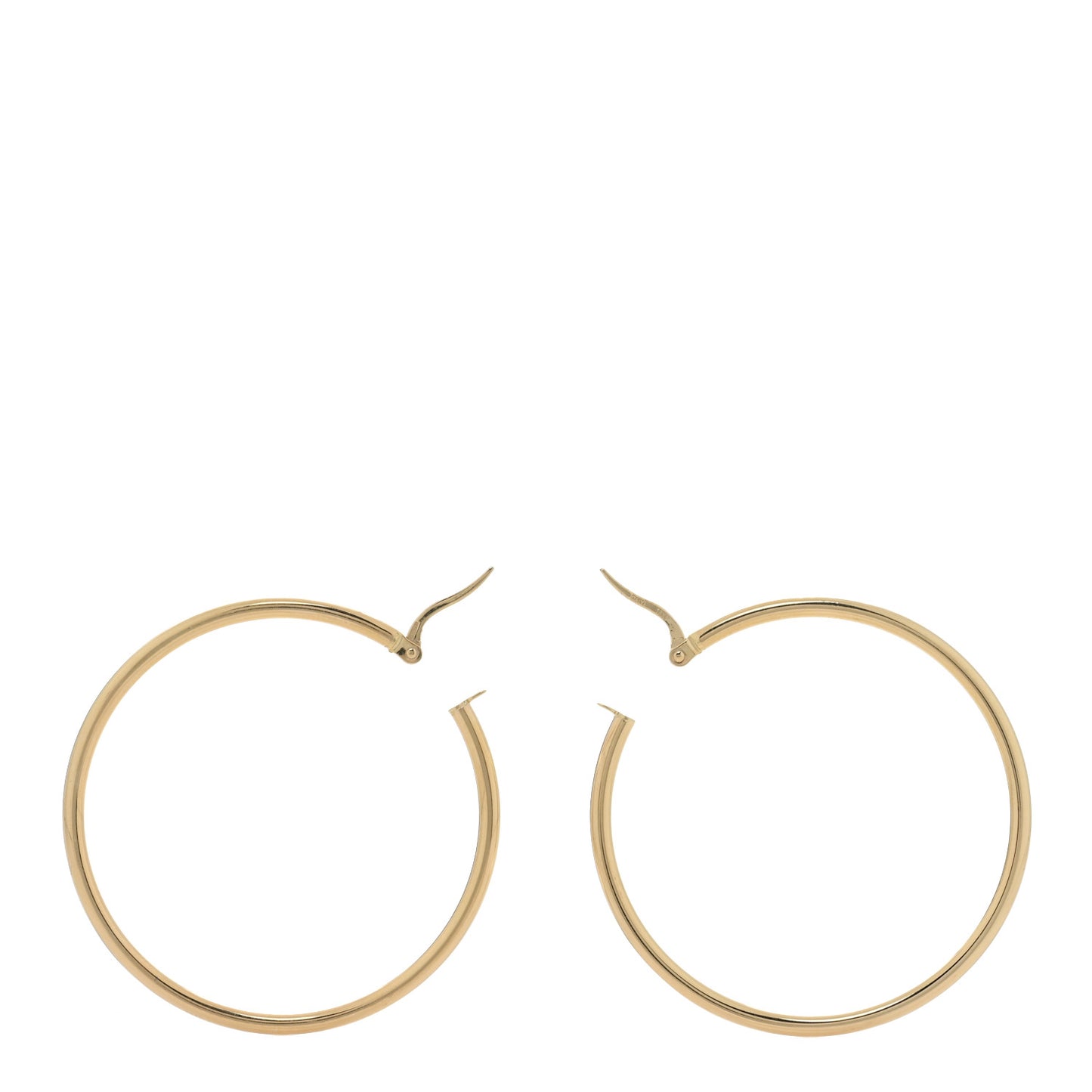 18K Yellow Gold Large Hoop Earrings