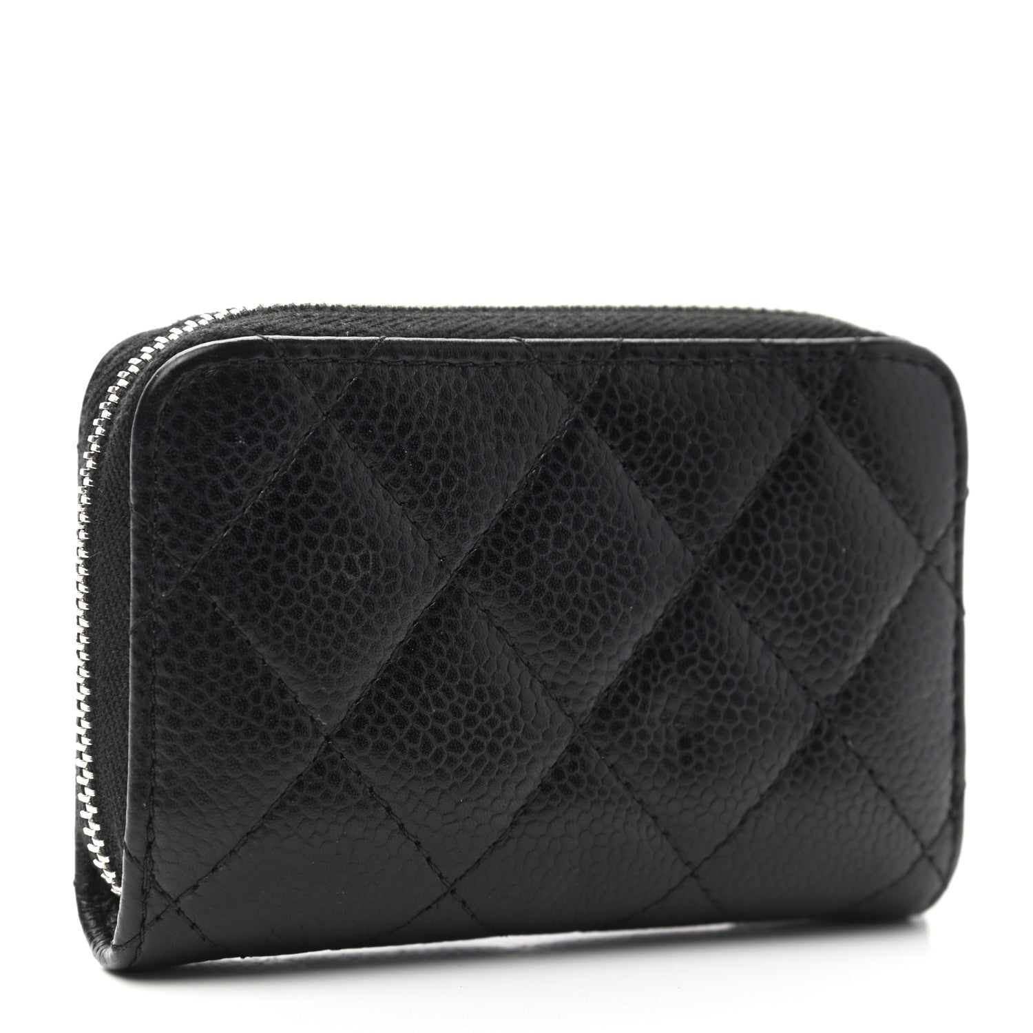 Chanel Caviar Quilted Zip Coin Purse Black 3 of 8
