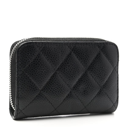 Chanel Caviar Quilted Zip Coin Purse Black 3 of 8