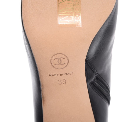 Chanel Lambskin Satin Cap Toe Ankle Boots 39 Black 7 of 10