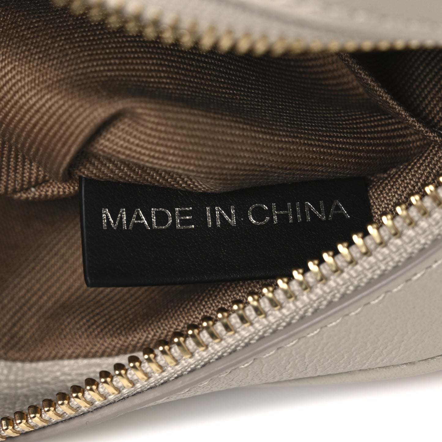 Giant Check Calfskin Small Camera Bag Limestone