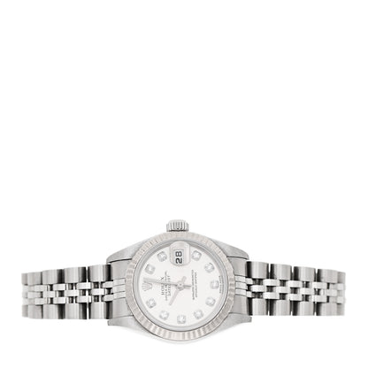 Rolex Stainless Steel 18K White Gold Diamond 26mm Oyster Perpetual Datejust Watch White 79174 2 of 4