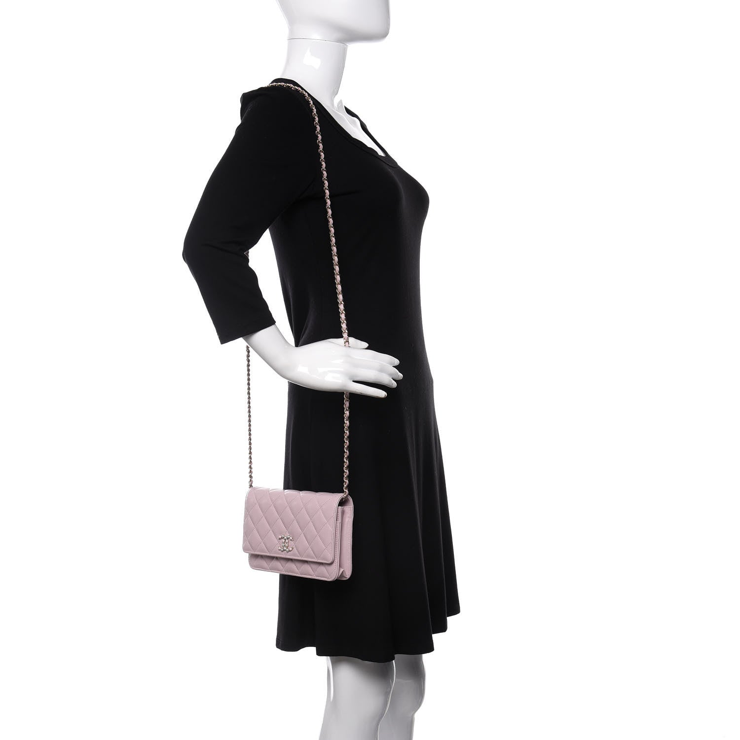 Chanel Caviar Quilted Coco Candy Wallet On Chain WOC Light Pink 2 of 12