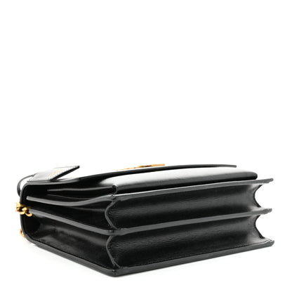 Saint Laurent Smooth Calfskin Medium Monogram Sunset Satchel Black 4 of 11