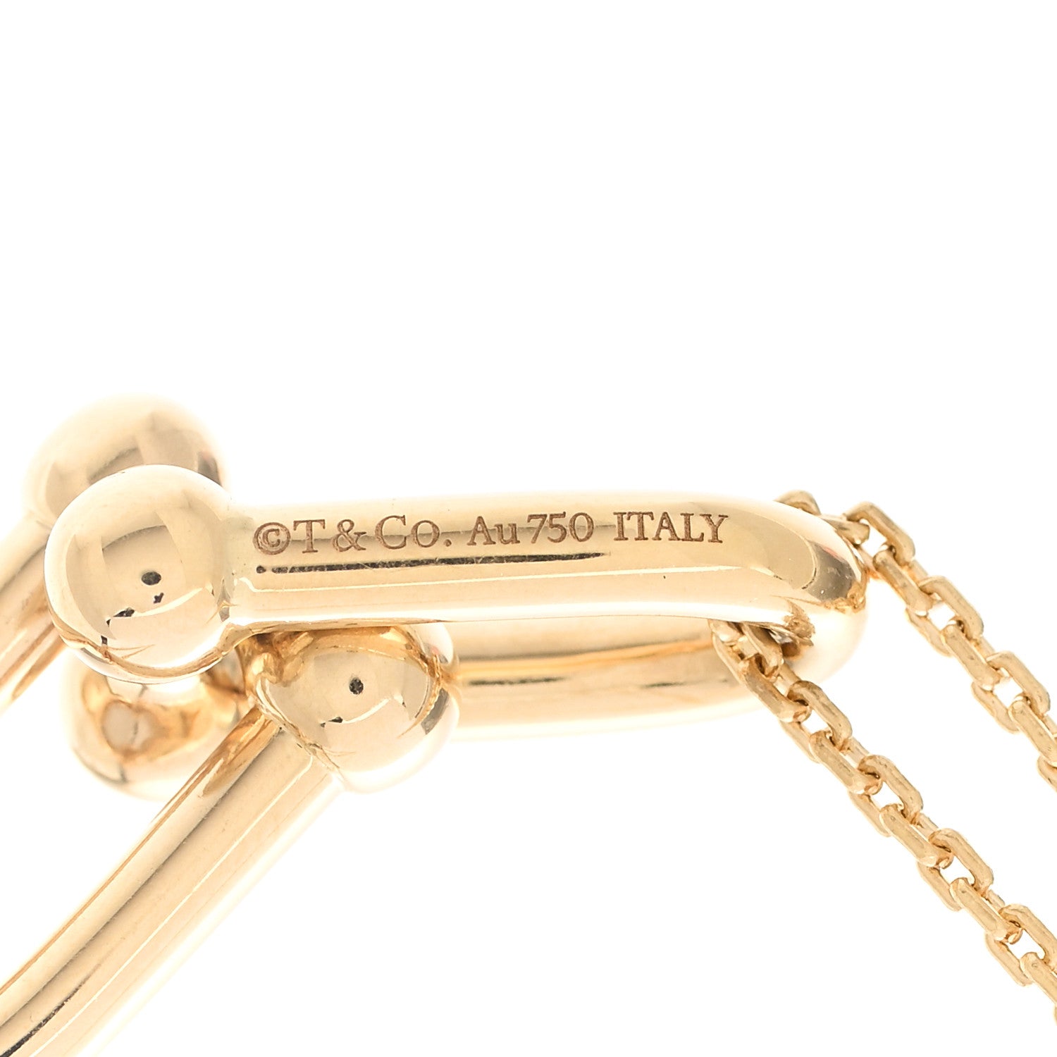Tiffany 18K Yellow Gold HardWear Double Link Pendant Necklace 4 of 7