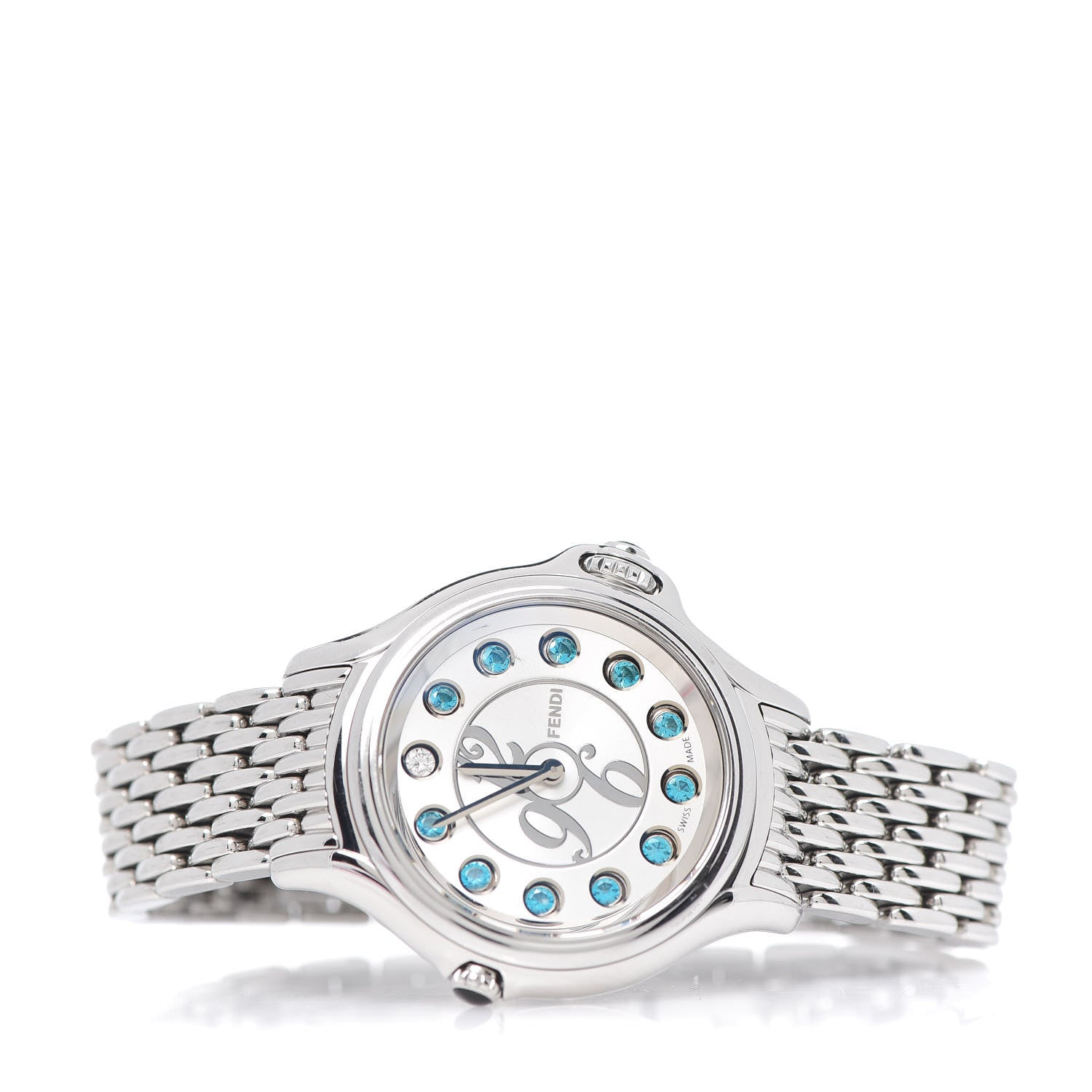 Fendi Stainless Steel Diamond Topaz 33mm Crazy Carats Quartz Watch 3 of 8