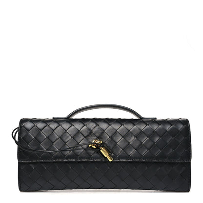 Bottega Veneta Nappa Intrecciato Long Andiamo Top Handle Clutch Black 1 of 9
