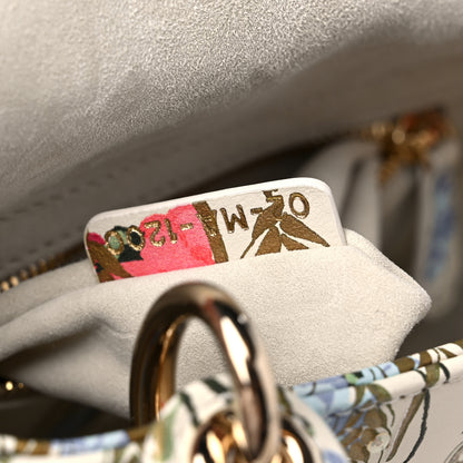 Christian Dior Calfskin Hibiscus Printed Embroidered Mini Lady Dior Beige Multicolor 5 of 8