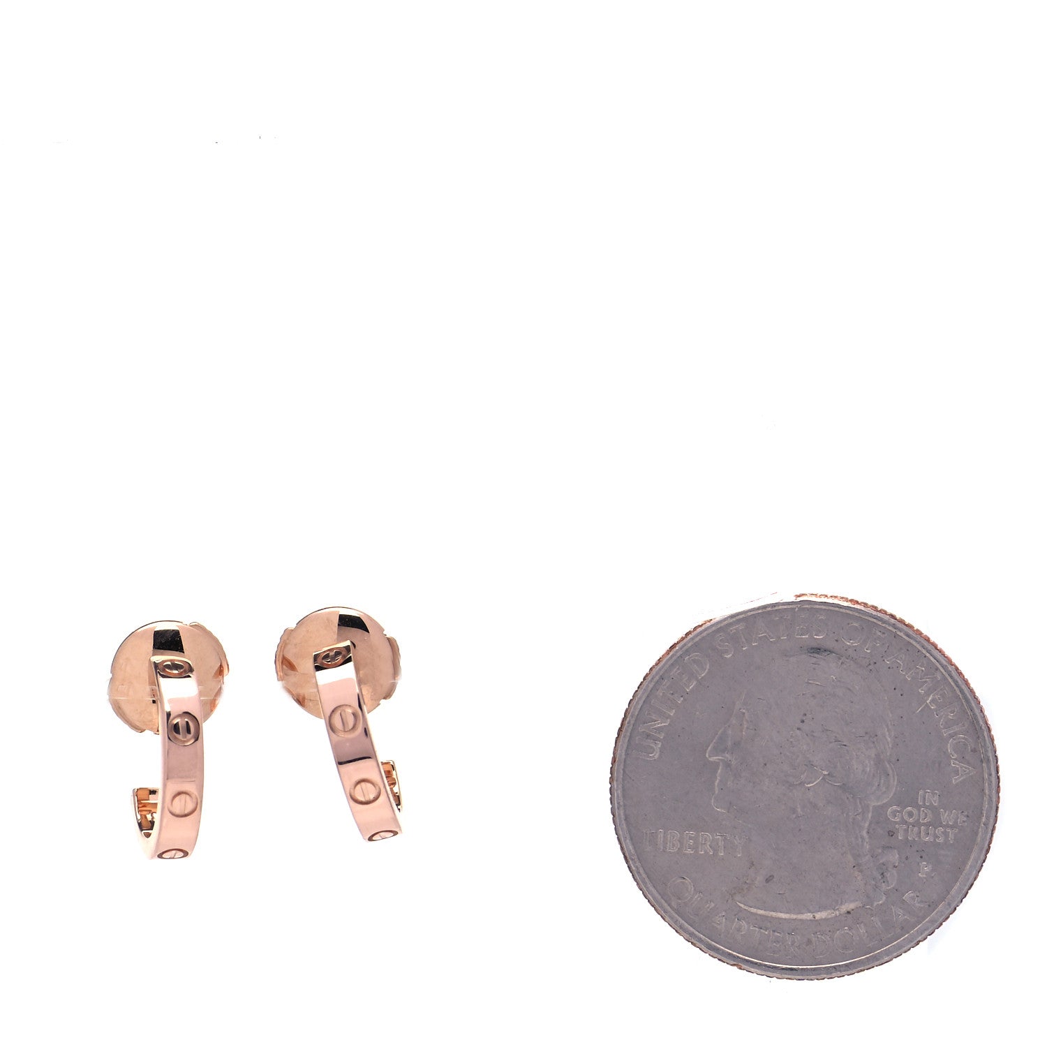 Cartier 18K Pink Gold Small LOVE Hoop Earrings 2 of 8