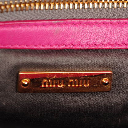 Miu Miu Nappa Matelasse Crystal Flap Clutch Fuxia 6 of 8
