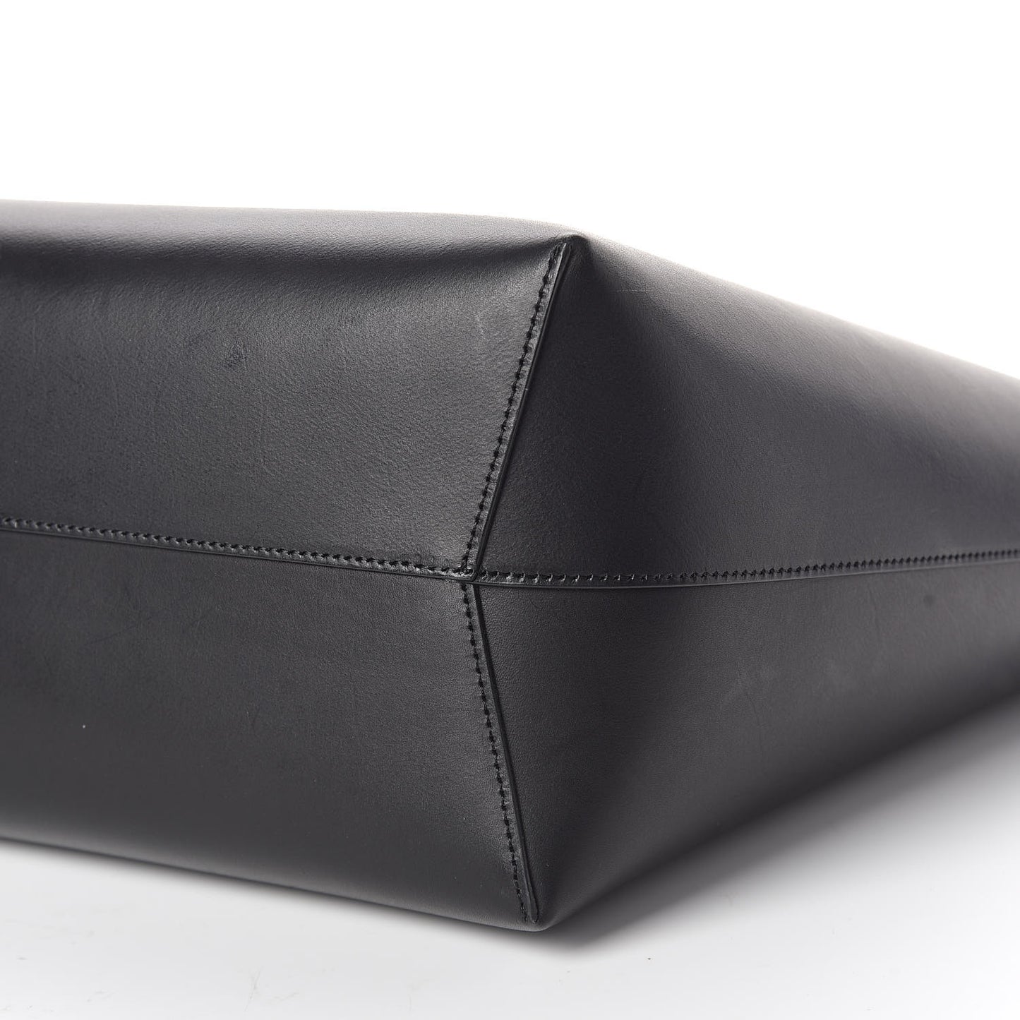 Calfskin Large Shopping Tote Black Flamma