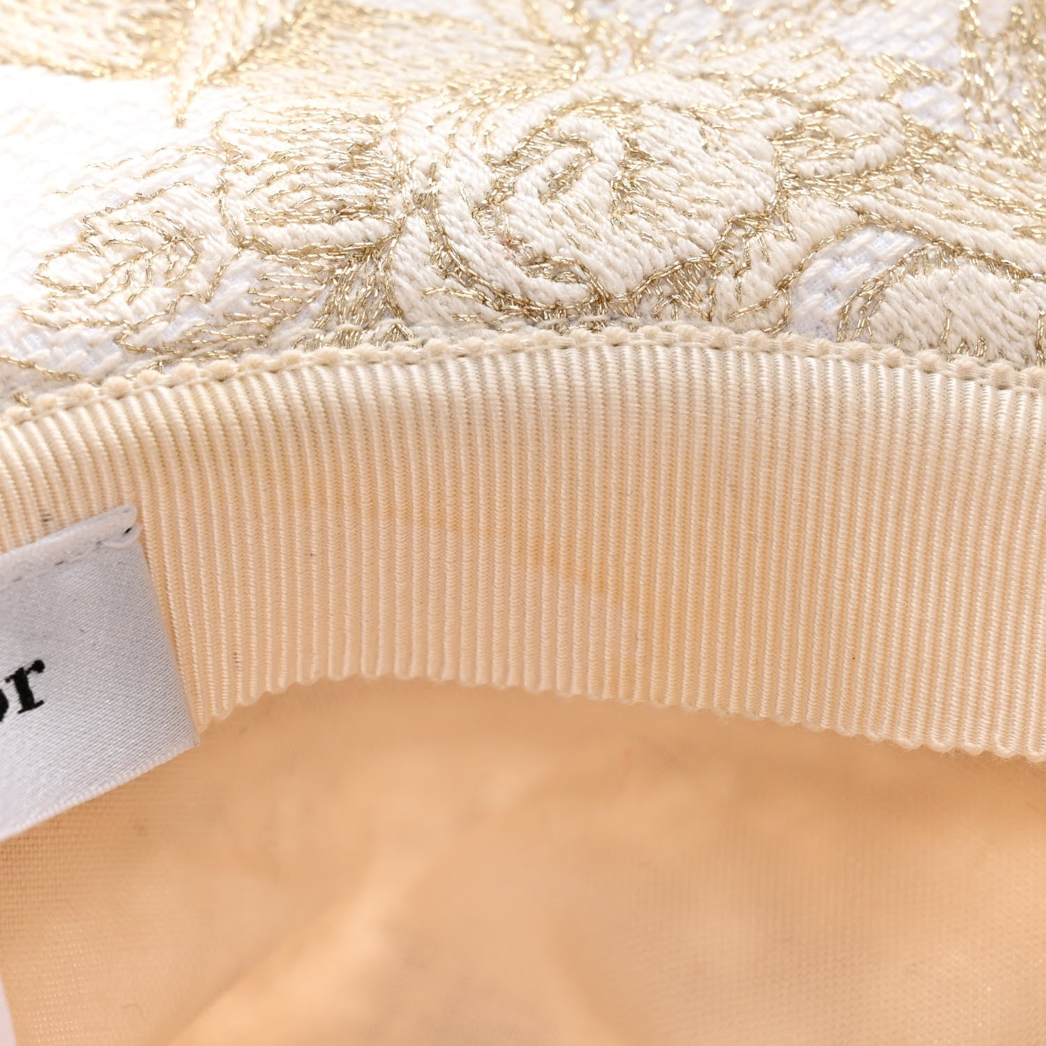 Christian Dior Cotton D-Bobby Small Brim Bucket Hat 59 White Gold 8 of 9