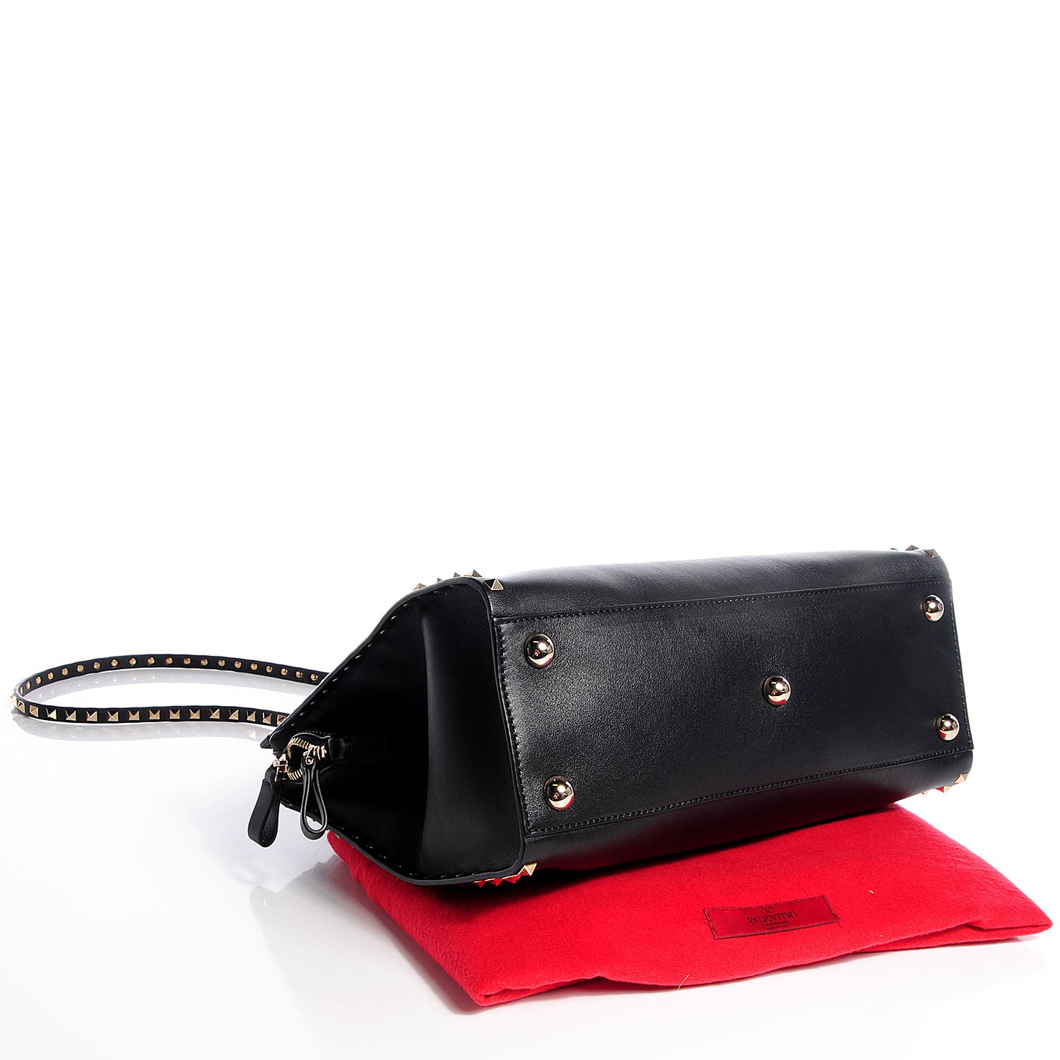 Valentino Garavani Leather Rockstud Dome Shopper Black 4 of 8