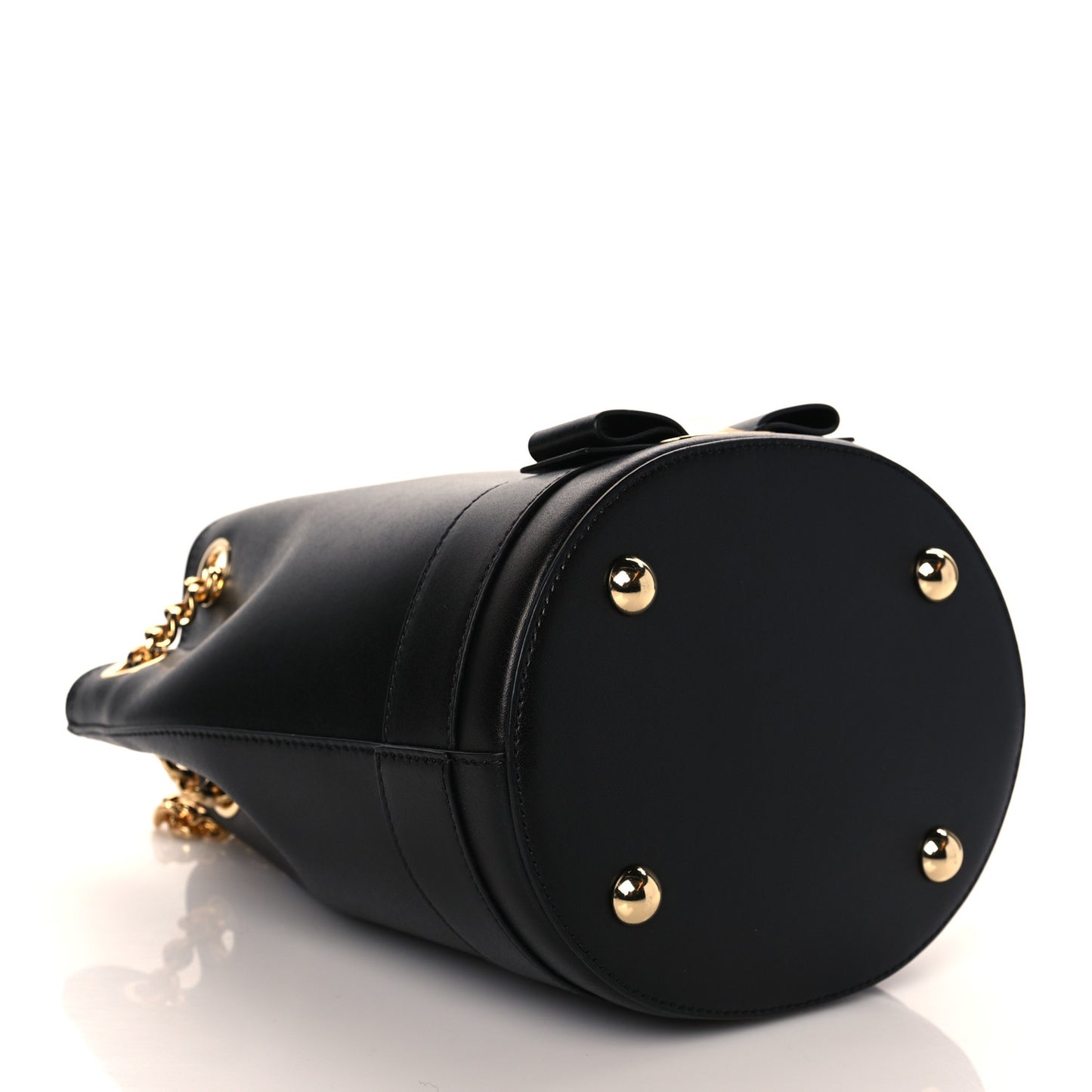 Calfskin Vara Bow Bucket Bag Black