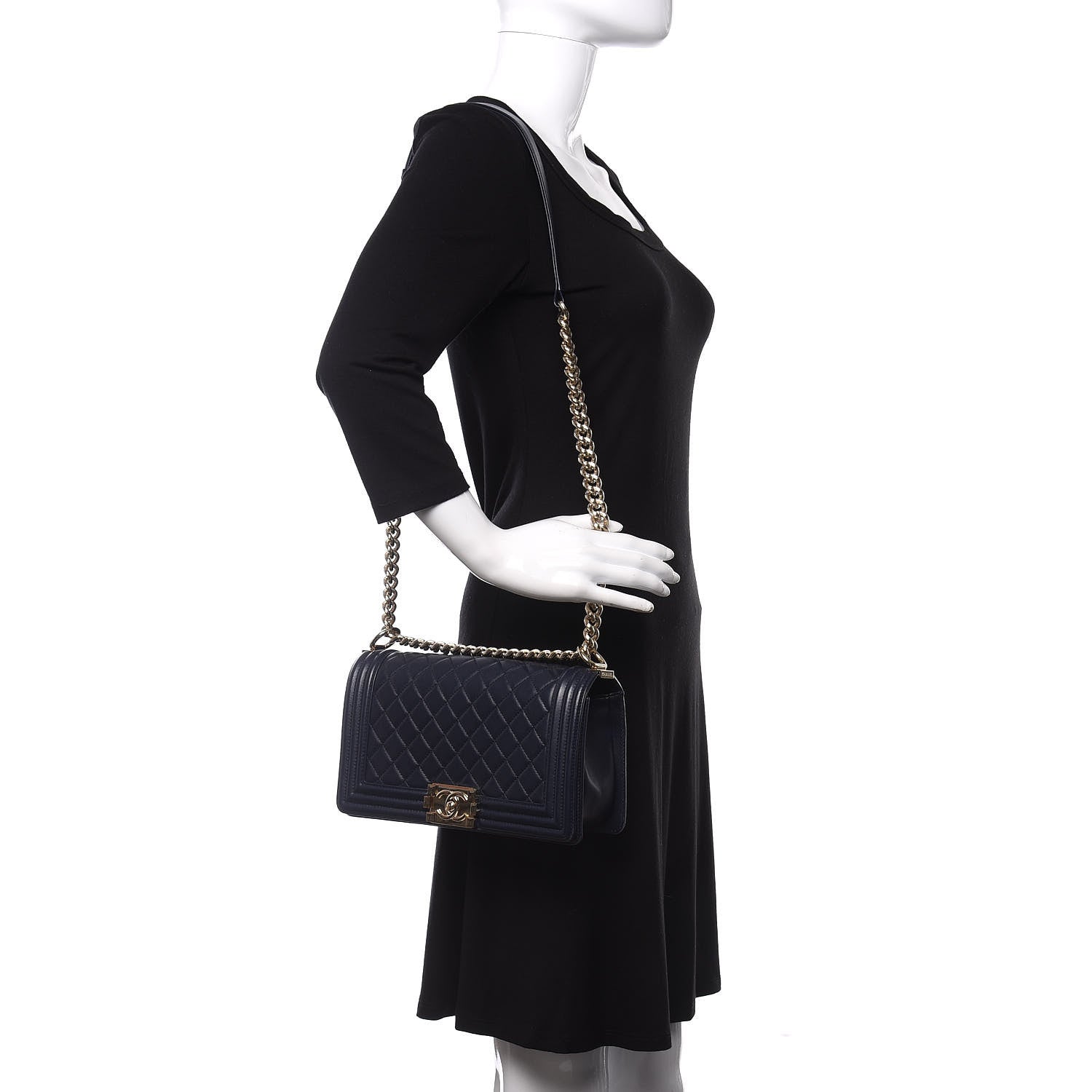 Chanel Lambskin Quilted Medium Boy Flap Dark Navy 2 of 10