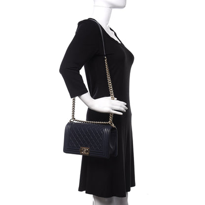Chanel Lambskin Quilted Medium Boy Flap Dark Navy 2 of 10