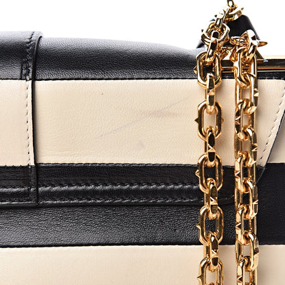 Valentino Garavani Nappa Striped B-Rockstud Flap Black Light Ivory 21 of 21