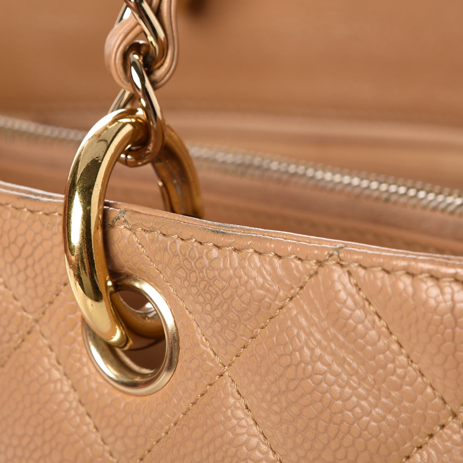 Chanel Caviar Quilted Grand Shopping Tote GST Beige 22 of 30